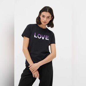 CHINTI & PARKER Love Slogan Cotton T-Shirt